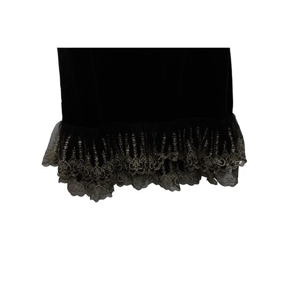 New Tuckernuck Pomander Place Velvet Gold Lace Lillith Midi Dress Small 1952-W - Picture 6 of 13